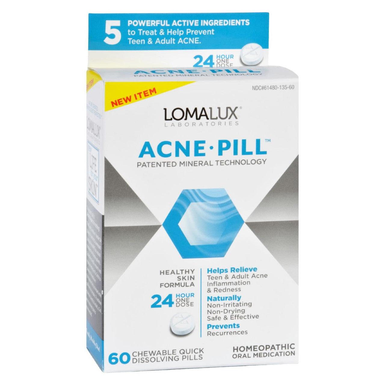 Lomalux Laboratories Acne Pill Homeopathic Oral Medication Pills, 60 Ea